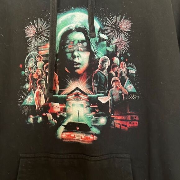 Unisex Stranger Things Netflix Black Hoody Sz.M - Picture 3 of 3
